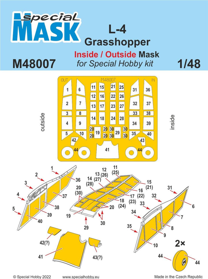 Special Hobby 1/48 L-4 Grasshopper Inside/Outside MASK | 8594071088651