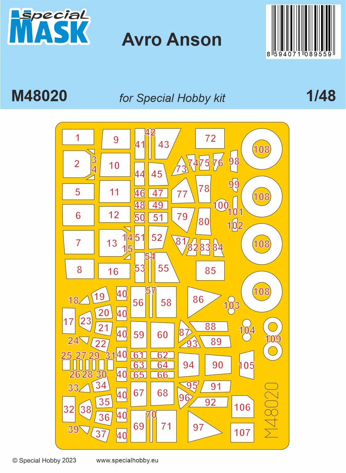 Special Mask 1/48 Avro Anson MASK | 8594071089559