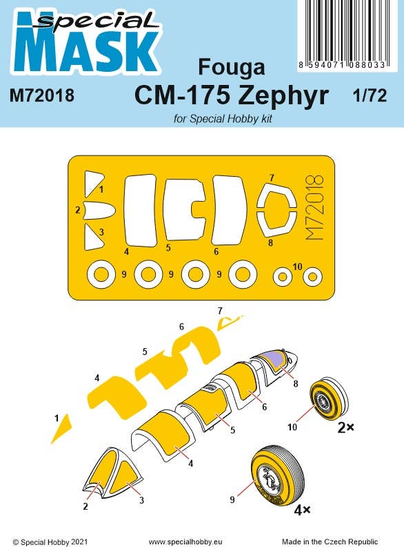Special Hobby 1/72 Fouga CM-175 Zephyr Mask | 8594071088033