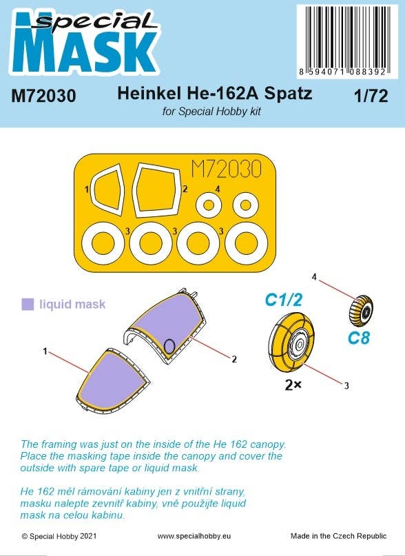 Special Hobby 1/72 Heinkel He 162 MASK | 8594071088392