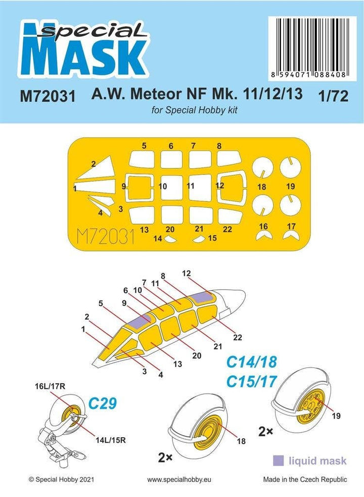 Special Hobby 1/72 A.W. Meteor NF Mk.11/12/13 MASK | 8594071088408