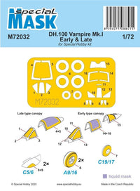 Special Hobby 1/72 DH.100 Vampire Mk.I Early & Late MASK | 8594071088415