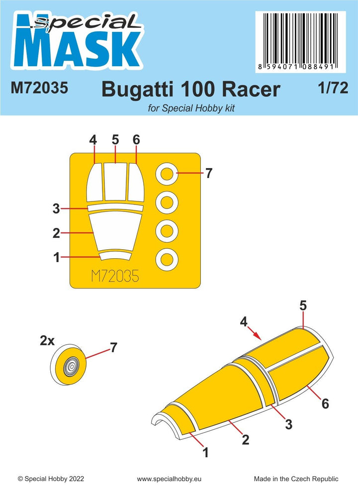 Special Hobby 1/72 Bugatti 100 Mask | 8594071088491