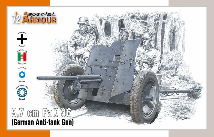 Special Armour 1/72 3.7cm PaK 36 German Anti-tank Gun | 8594071088255