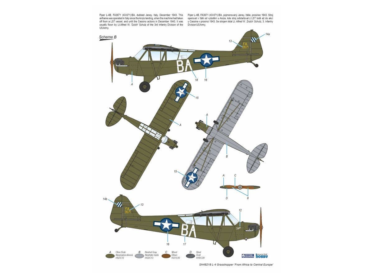 Special Hobby 1/48 L-4 Grasshopper ‘From Africa To Central Europe’ | 8594071088620