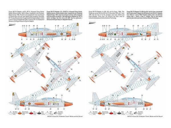 Special Hobby 1/72 Fouga CM.170 Magister French, Belgian and Irish Service | 8594071087531