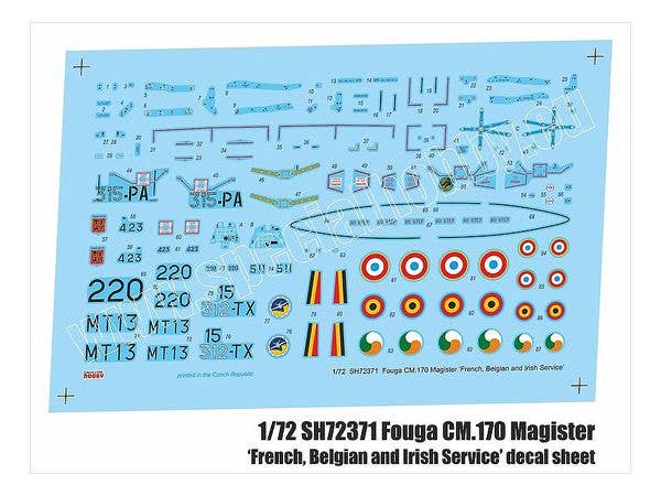 Special Hobby 1/72 Fouga CM.170 Magister French, Belgian and Irish Service | 8594071087531