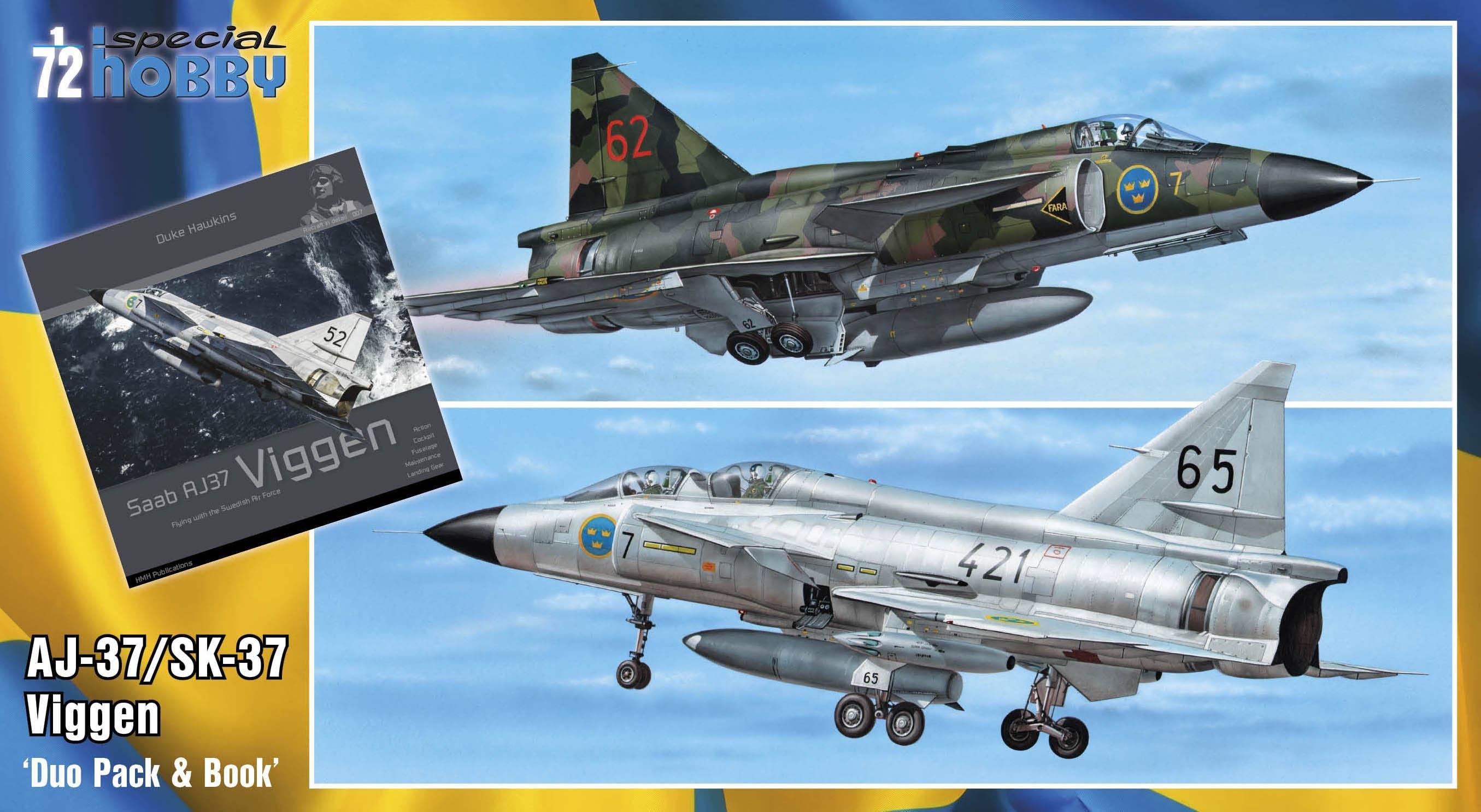 Special Hobby 1/72 SAAB 37 Viggen Duo Pack & Book | 8594071087081