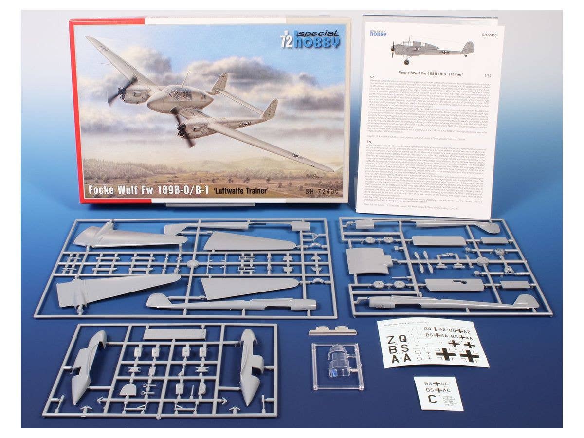 Special Hobby 1/72 Focke Wulf Fw 189B-0/B-1 Luftwaffe Trainer | 8594071087845