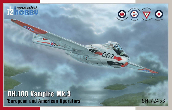 Special Hobby 1/72 DH.100 Vampire Mk.3 'European and American Operators' | 8594071088316