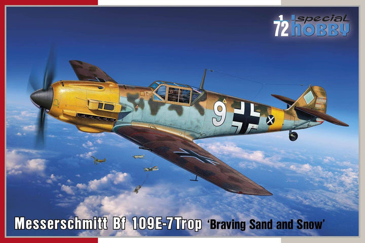 Special Hobby 1/72 Messerschmitt Bf 109E-7Trop ‘Braving Sand and Snow’ | 8594071088514