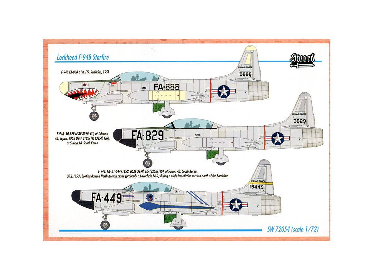 Sword Models 1/72 F-94B Starfire, Aircraft | 8592977720545
