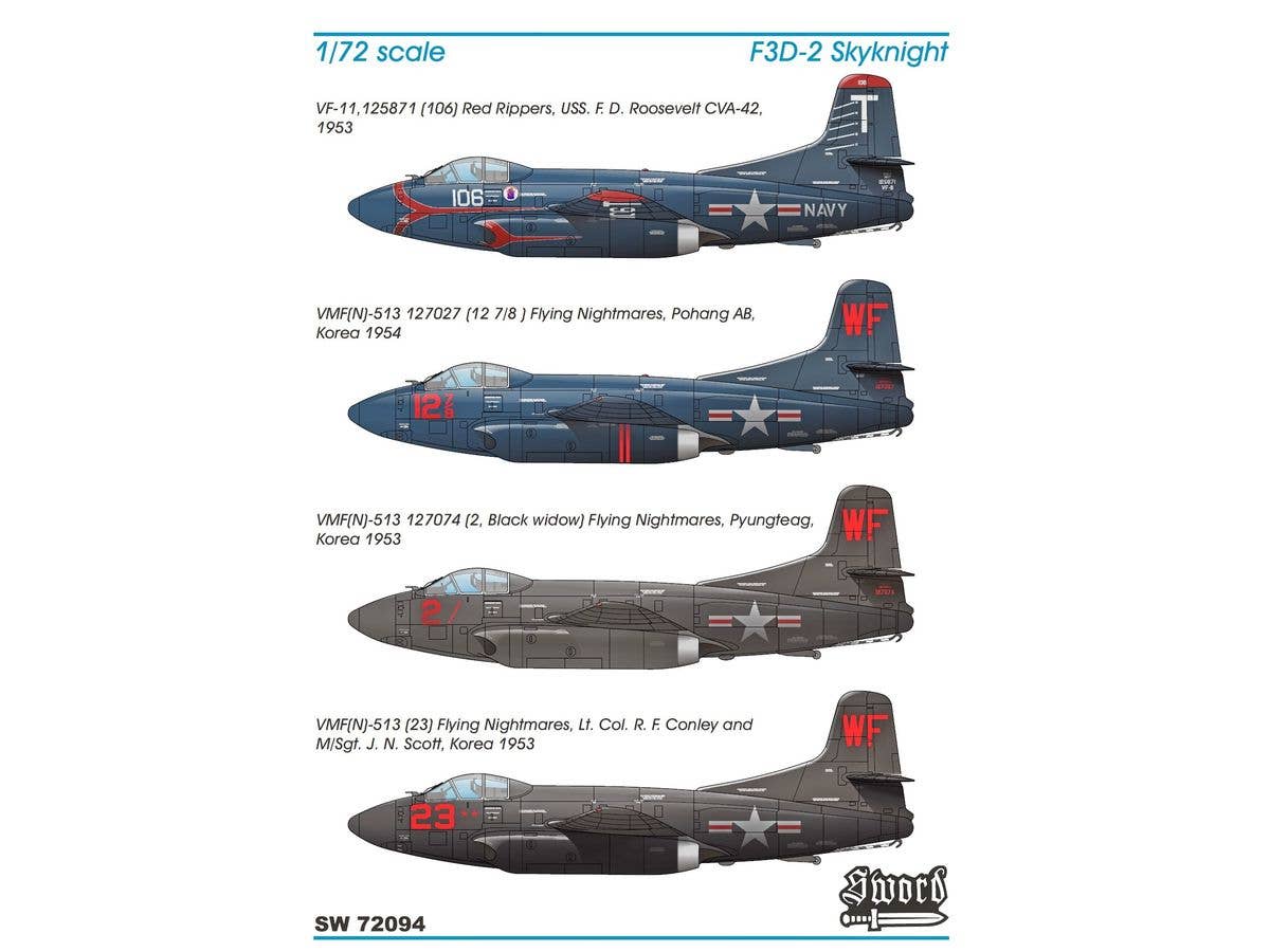 Sword Models 1/72 F3D Skyknight over Korea | 8596444720946
