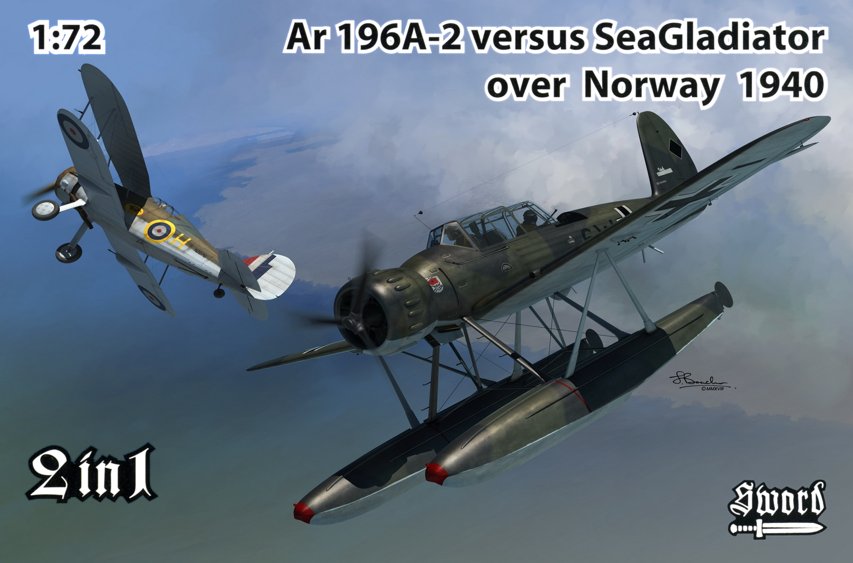 Sword Models 1/72 Ar.196A-2 vs SeaGladiator over Norway 1940, Aircraft [Re-issued kit] | 8592977721207
