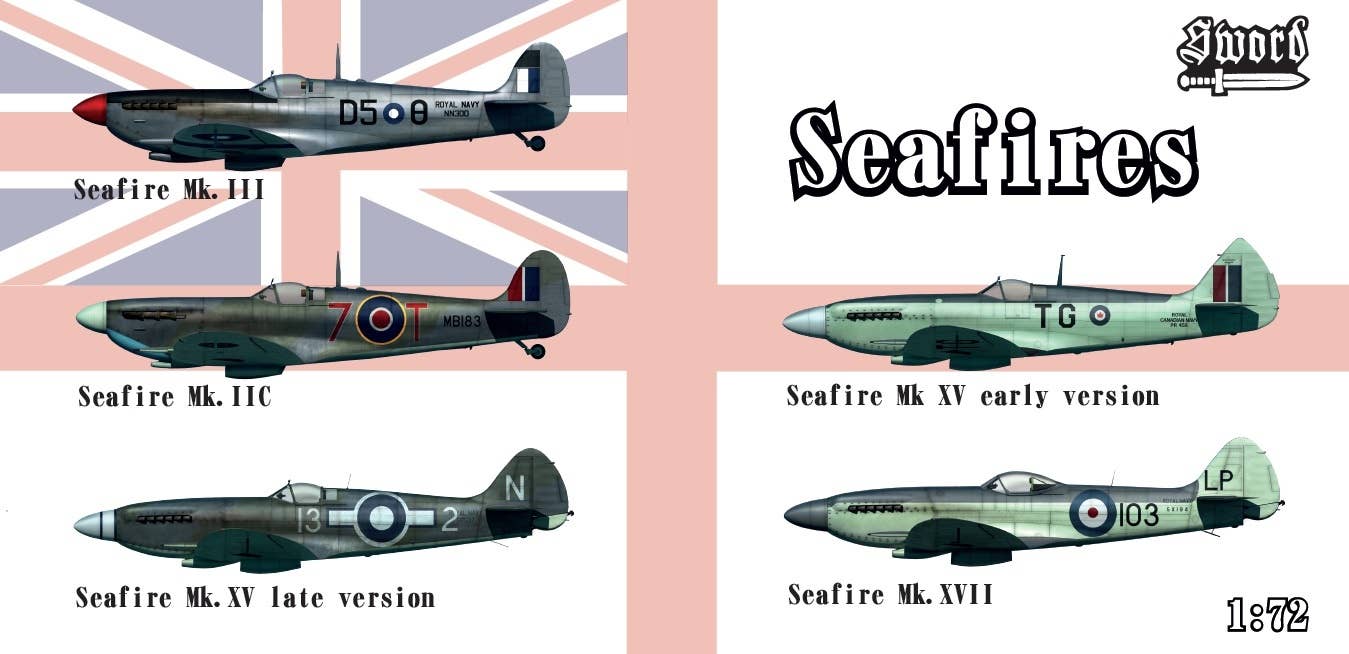 Sword Models 1/72 Seafires II.c, III, XV early, XV late, XVII, Aircraft | 8596444721295
