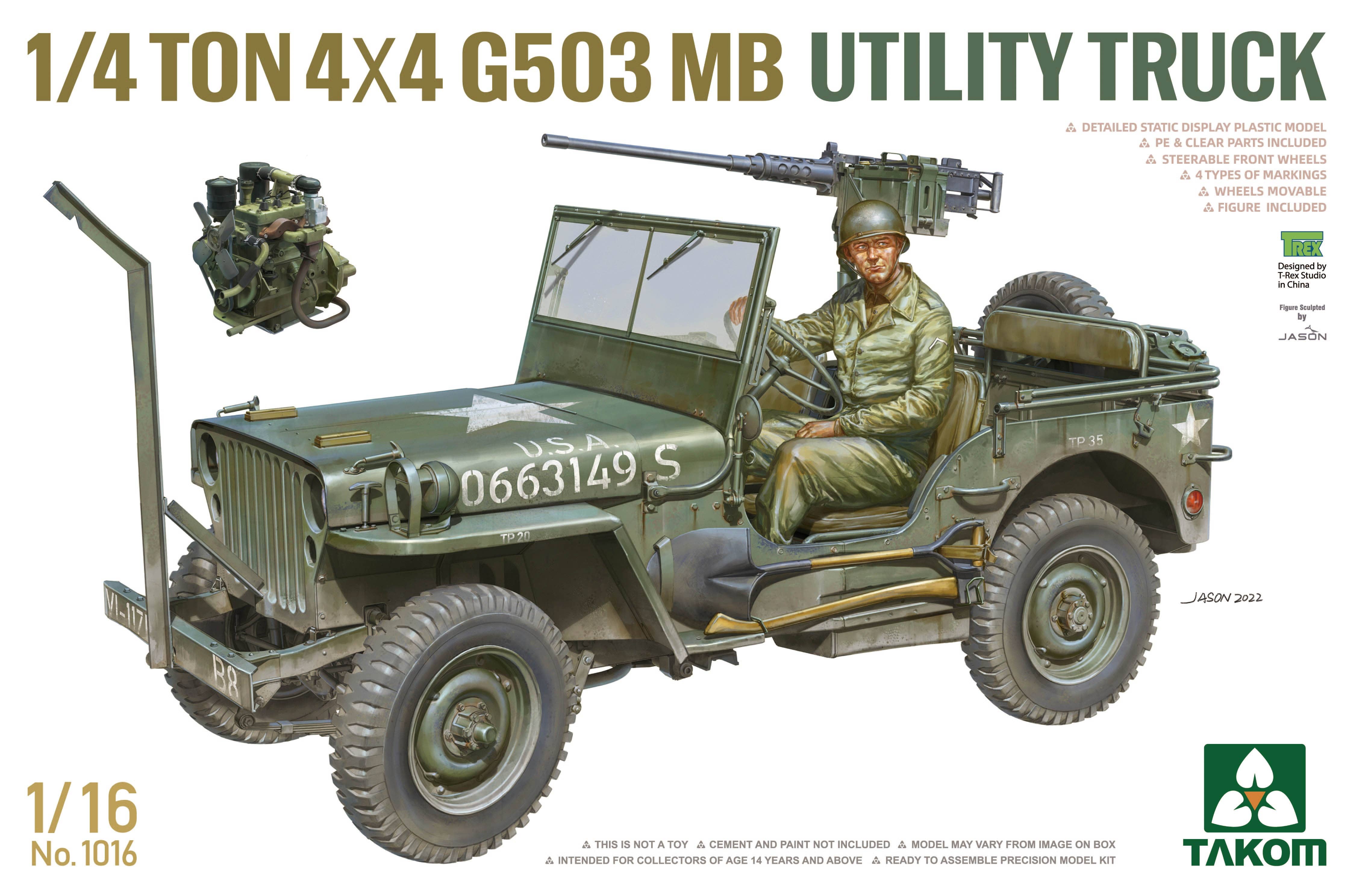 Takom 1/16 scale 1/4 Ton 4x4 G503 MB Utility Truck | 4897051422334