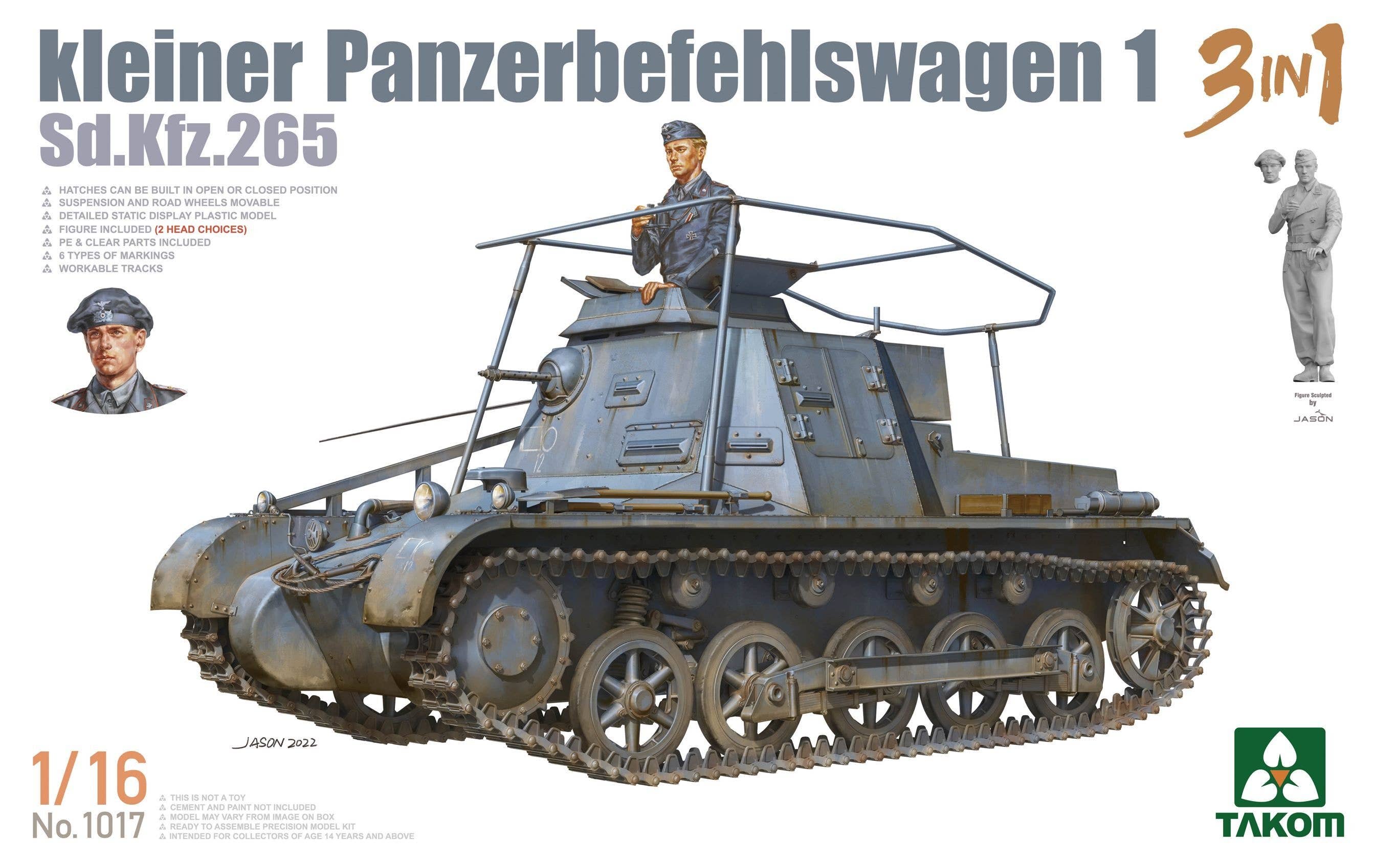 Takom 1/16 Kleiner Panzerbefehlswagen 1 3in1 Sd.Kfz.265 | 4897051422341