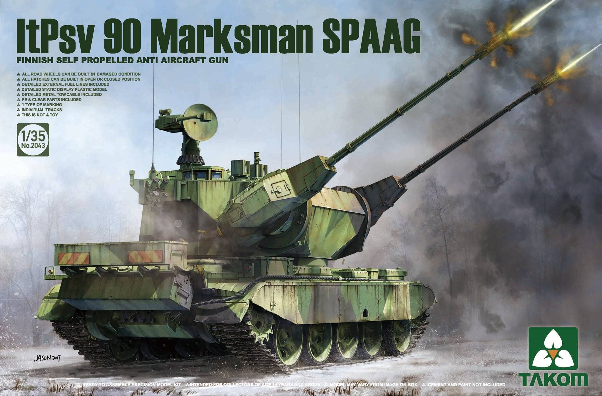 Takom 1/35 Finnish Self Propelled Anti Aircraft Gun ltPsv 90 Marksman SPAAG | 4897051420859