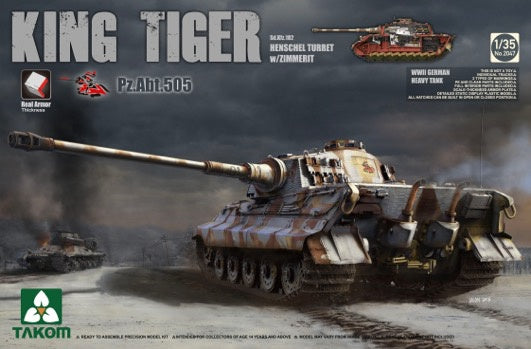 Takom 1/35 King Tiger Henschel Turret w/ Zimmerit & Interior