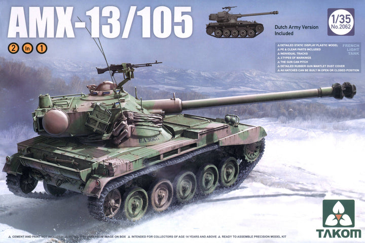 Takom 1/35 French Light Tank AMX-13/105 2 in 1 | 4897051420613