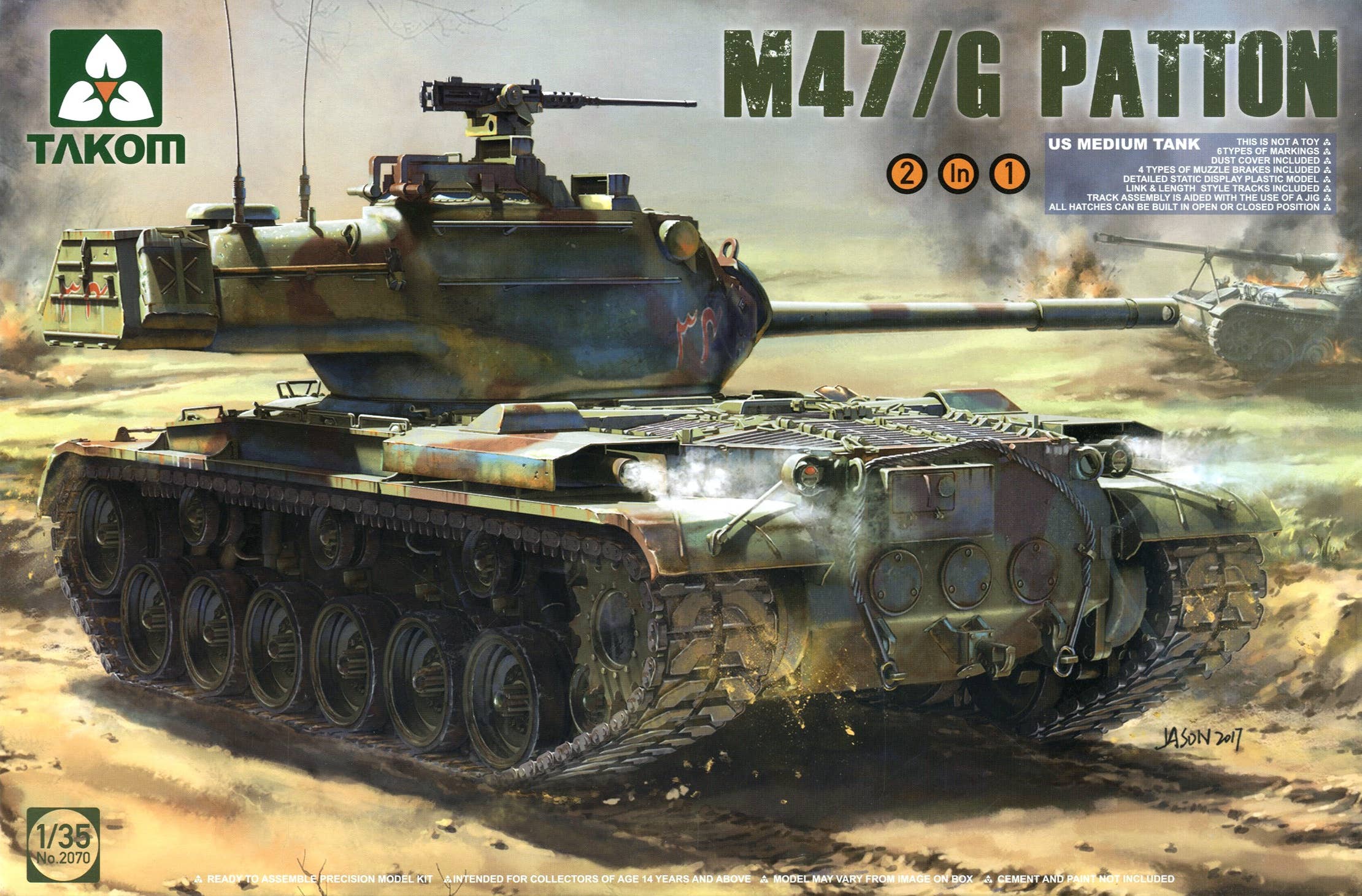Takom 1/35 US Medium Tank M47/G 2 in 1 | 4897051420835