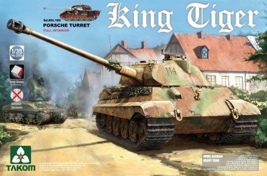 Takom 1/35 WWII German Heavy Tank Sd.Kfz.182 King Tiger Porsche Turret w/interior [without Zimmerit] | 4897051420729