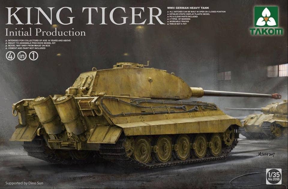 Takom 1/35  WWII German Heavy Tank King Tiger Initial Production 4 In 1 | 4897051421122