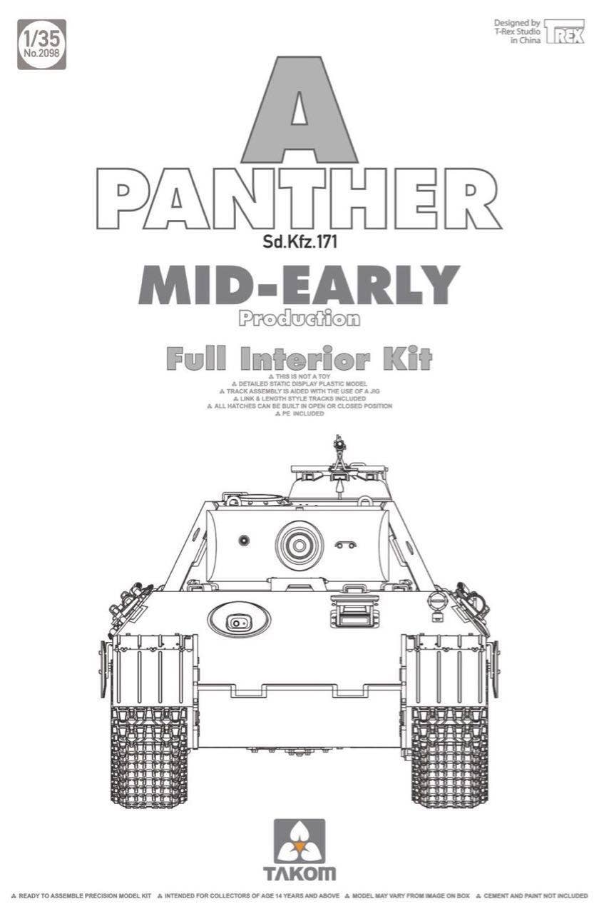 Takom 1/35 Sd.Kfz. 171 Panther Ausf. A Mid-Early Production (Full Interior Kit) | 4897051421146