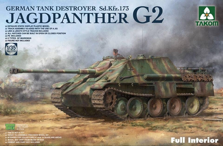 Takom 1/35 German Tank Destroyer Jagdpanther G2 Sd.Kfz. 173 (Full Interior Kit) | 4897051421412