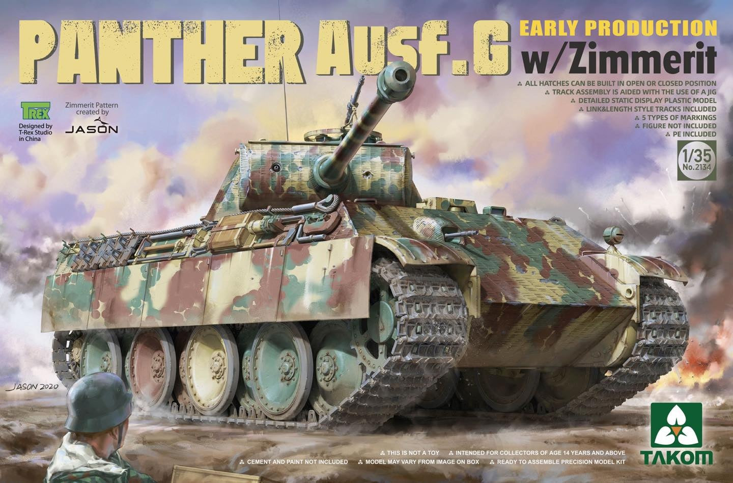 Takom 1/35 Panther Ausf.G Early Production w/Zimmerit Tank