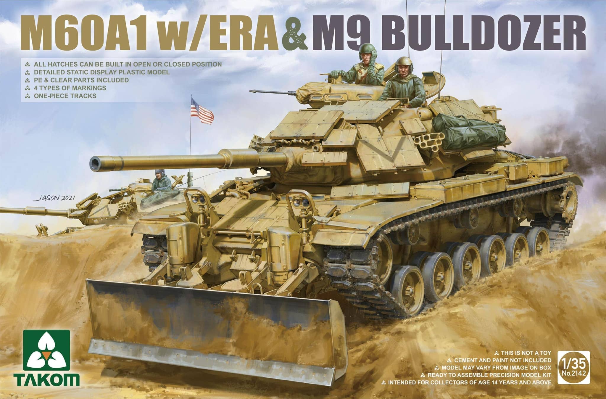 Takom 1/35 M60A1 w/ERA&M9 Bulldozer | 4897051421924
