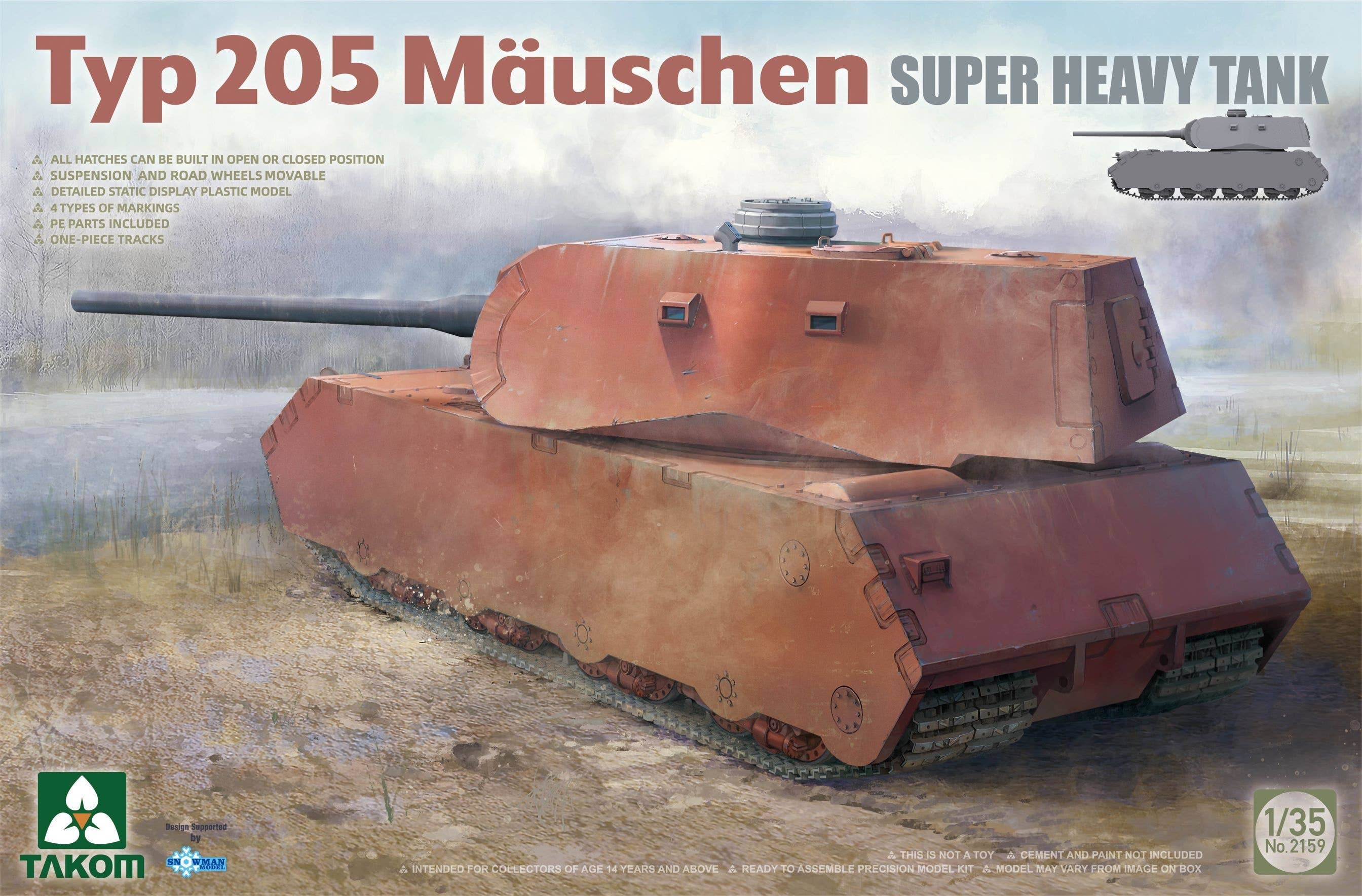 Takom 1/35 Typ 205 Mauschen Super Heavy Tank | 4897051422396
