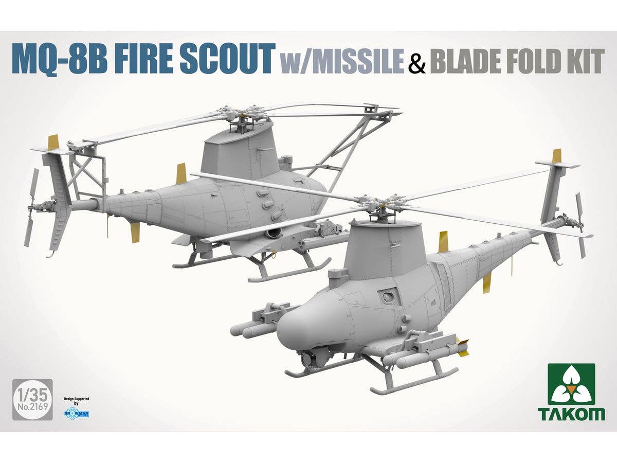 Takom 1/35 MQ-8B FIRE SCOUT w/MISSILE &BLADE FOLD KIT Helicopter | 4897051422594