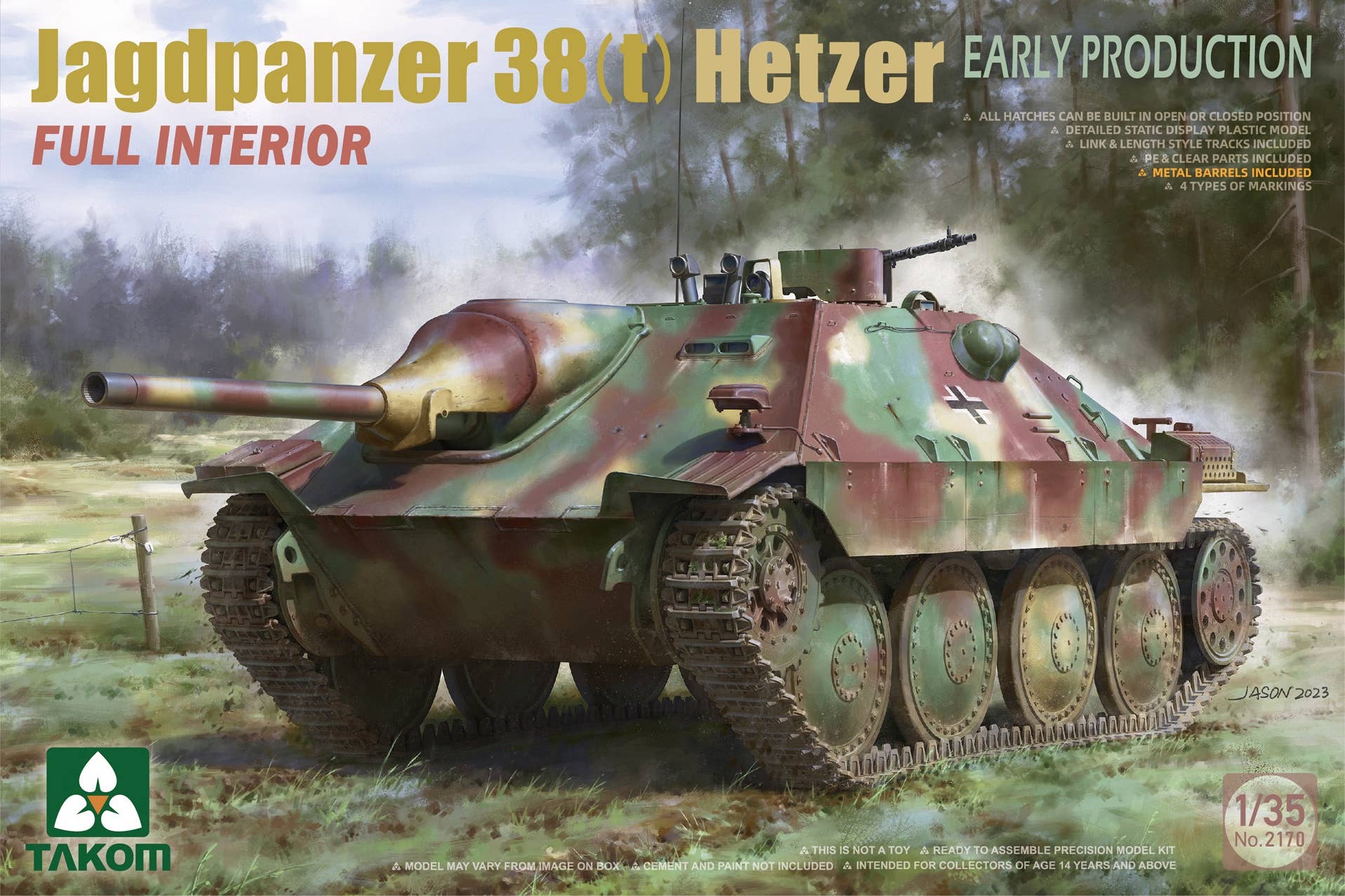 Takom 1/35 Jagdpanzer 38(t) Hetzer early production w/ full interior | 4897051422662