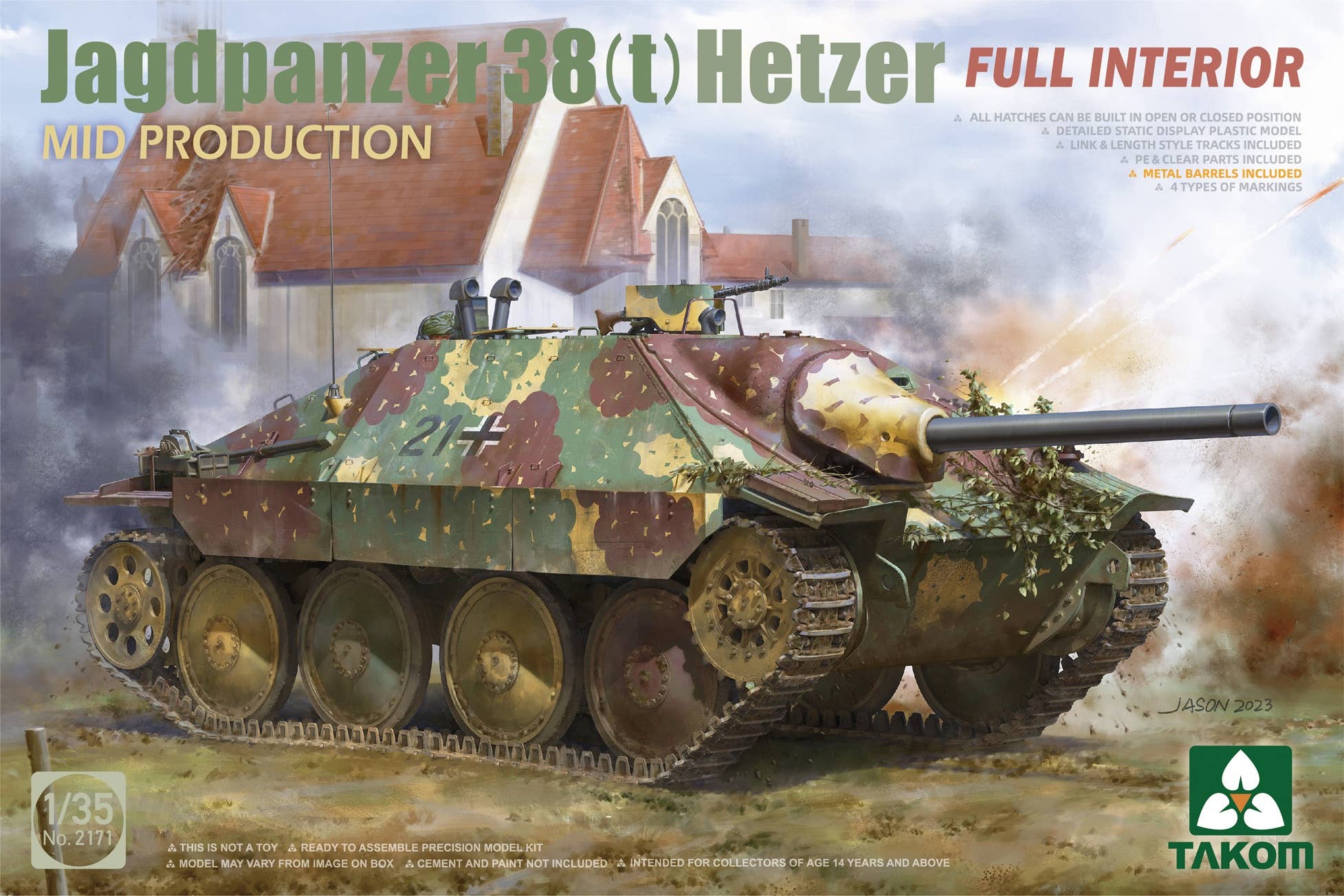Takom 1/35 Jagdpanzer 38(t) Hetzer mid production w/ full interior | 4897051422679