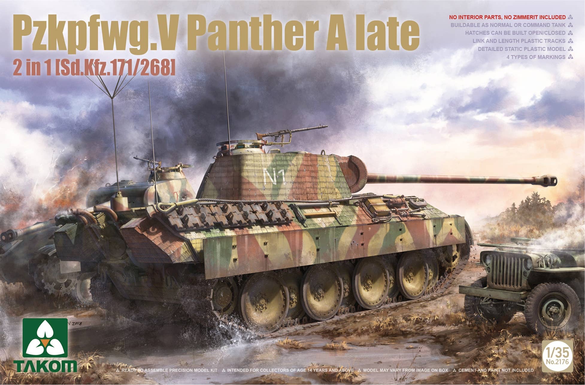 Takom 1/35 Pzkpfwg.V Panther A late 2 in 1 [Sd.Kfz.171/268] | 4897051422716