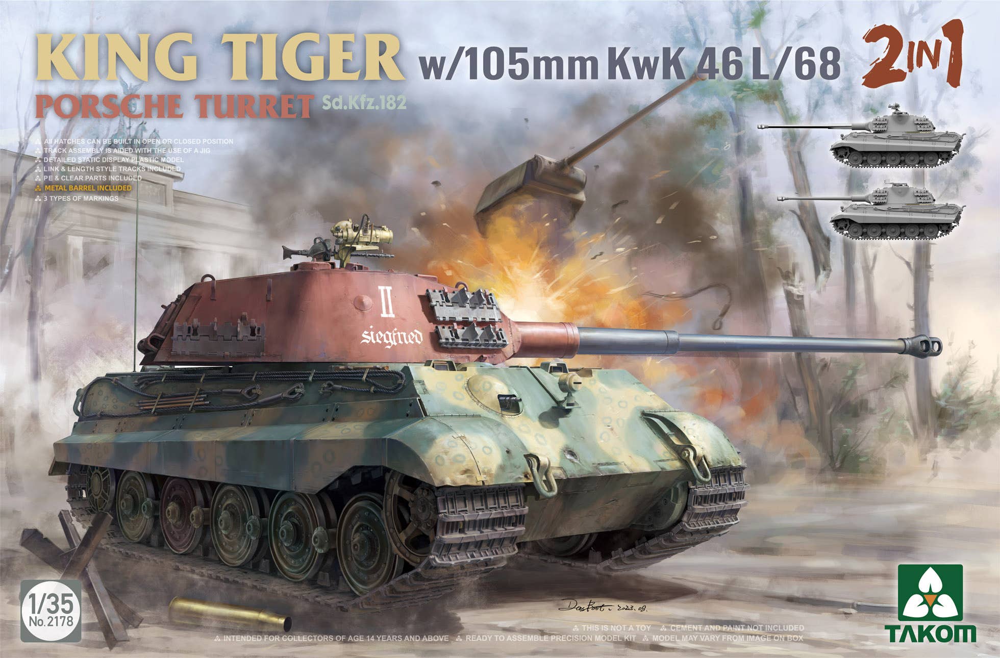 Takom 1/35 King Tiger W/105Mm KwK 46L/68 2 In 1 | 4897051422860