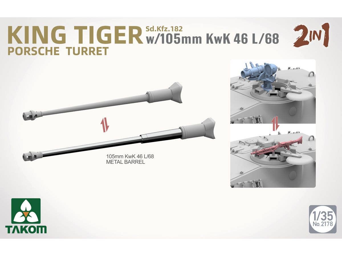 Takom 1/35 King Tiger W/105Mm KwK 46L/68 2 In 1 | 4897051422860