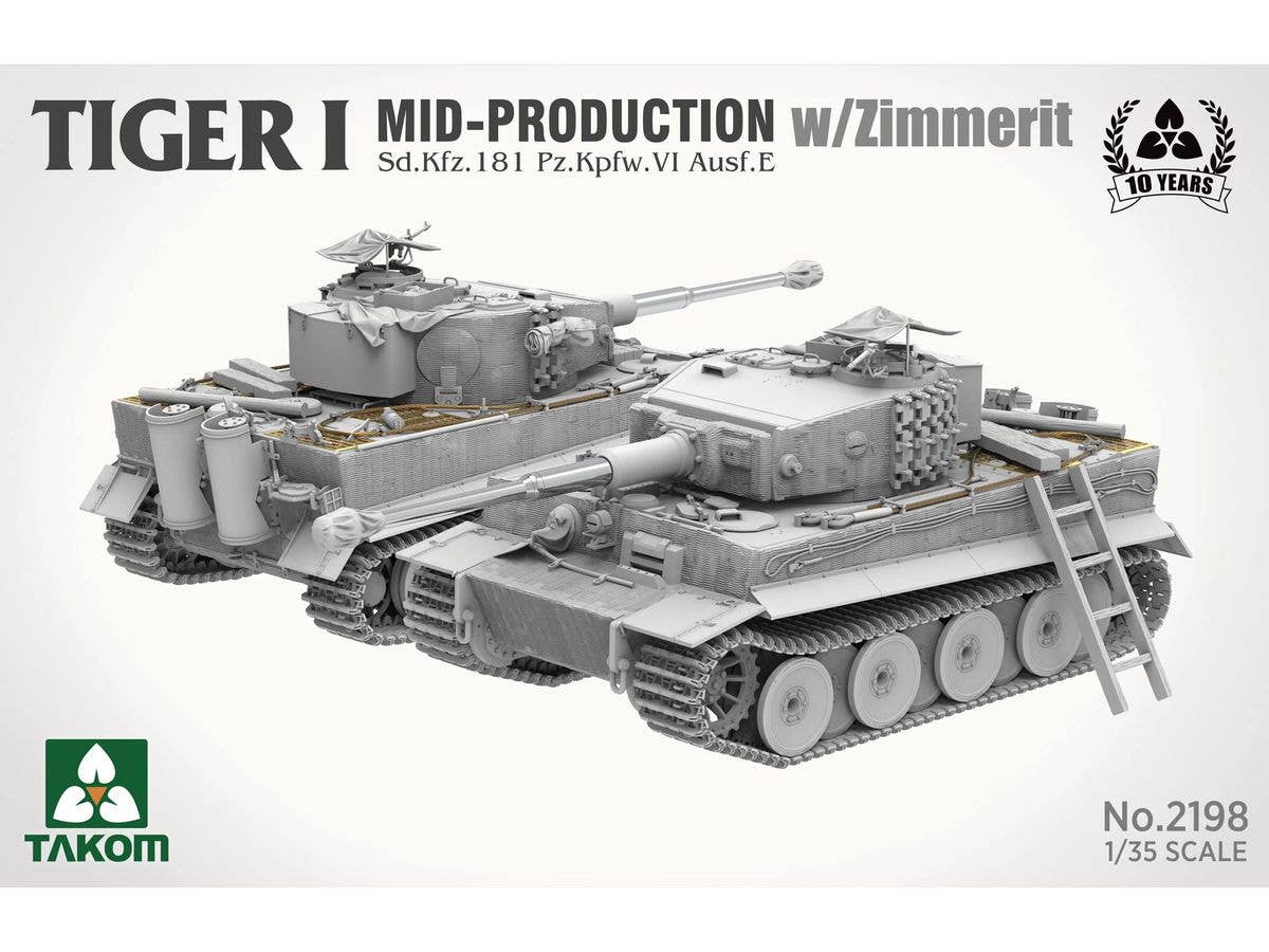 Takom 1/35 Tiger I Mid-Production w/Zimmerit Sd.Kfz.181 Pz.Kpfw.VI Ausf.E | 4897051422938