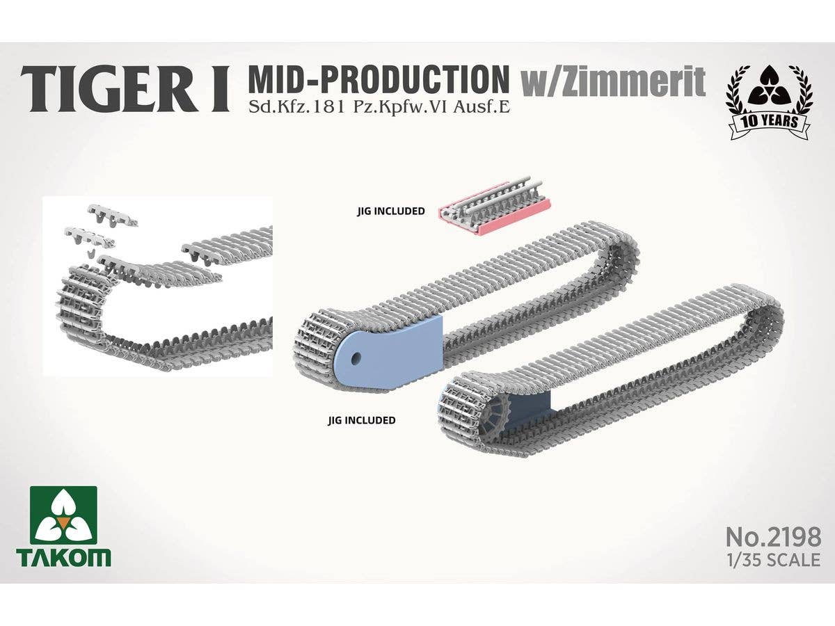 Takom 1/35 Tiger I Mid-Production w/Zimmerit Sd.Kfz.181 Pz.Kpfw.VI Ausf.E | 4897051422938