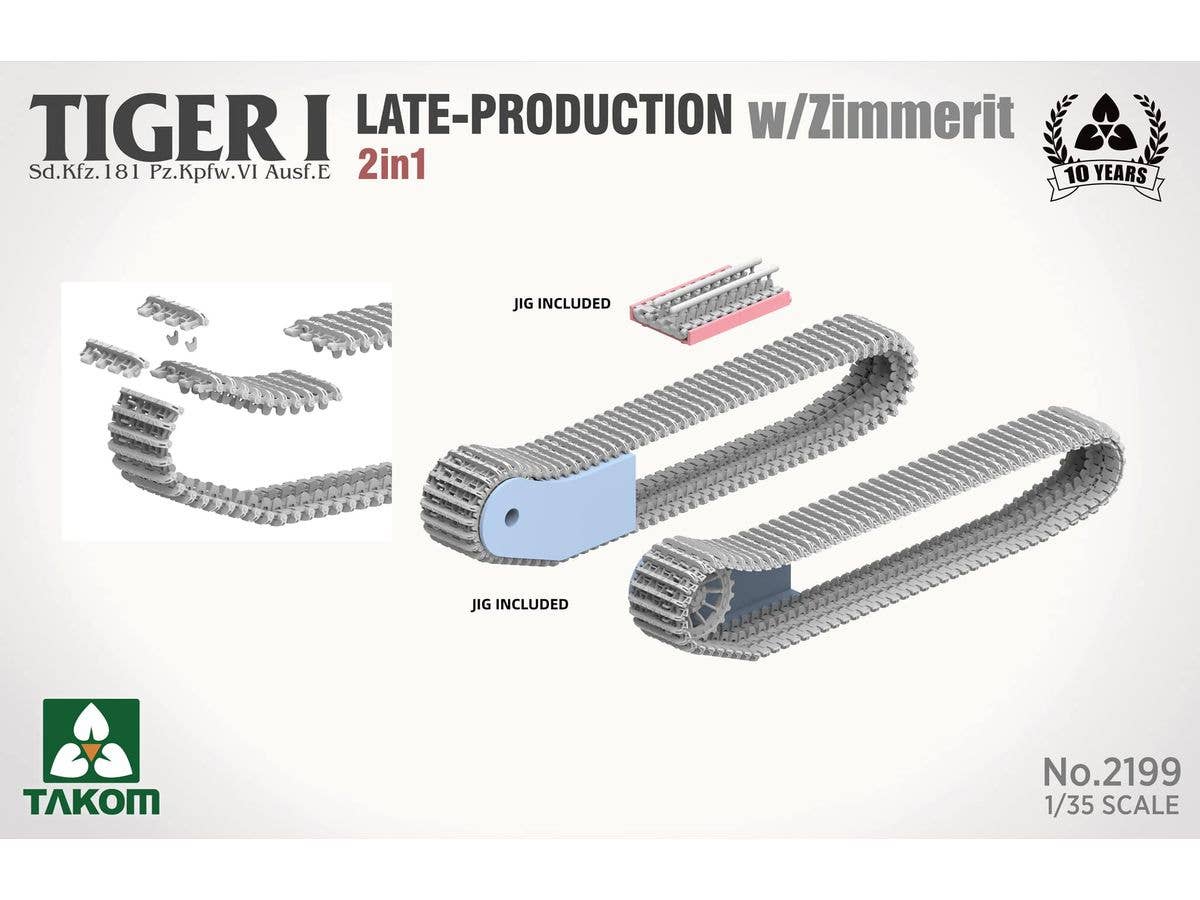 Takom 1/35 Tiger I Late-Production w/Zimmerit Sd.Kfz.181 Pz.Kpfw.VI Ausf.E (Late/Late Command) 2 in 1 | 4897051422945