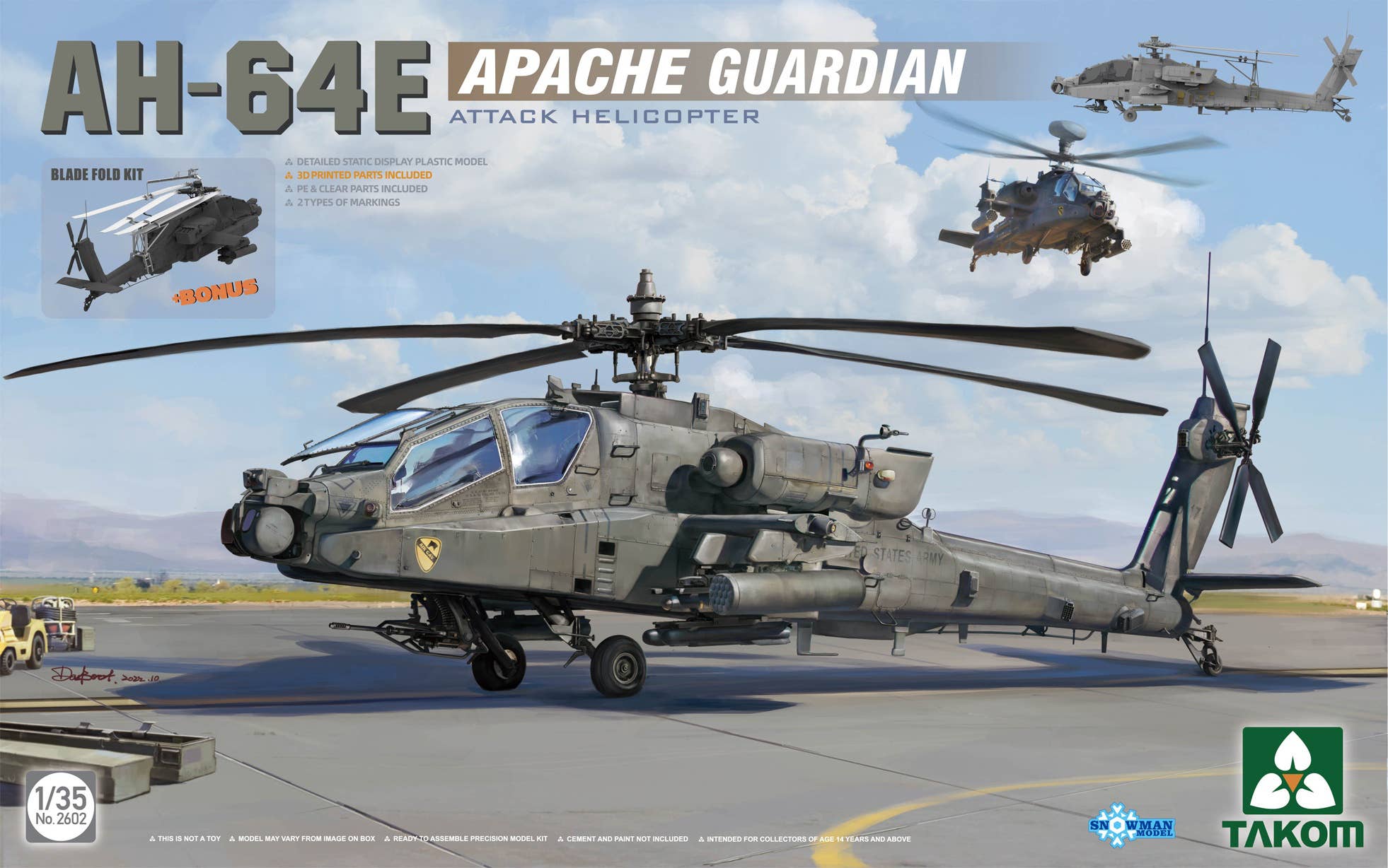 Takom 1/35 AH-64E Apache Guardian Attack Helicopter | 4897051422518