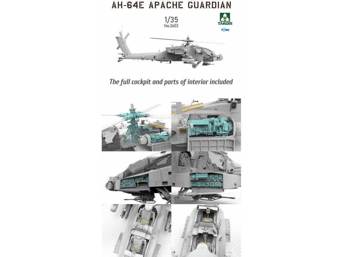 Takom 1/35 AH-64E Apache Guardian Attack Helicopter | 4897051422518