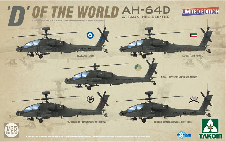 Takom 1/35 'D' OF THE WORLD AH-64D ATTACK HELICOPTER (LIMITED EDITION) | 4897051422631