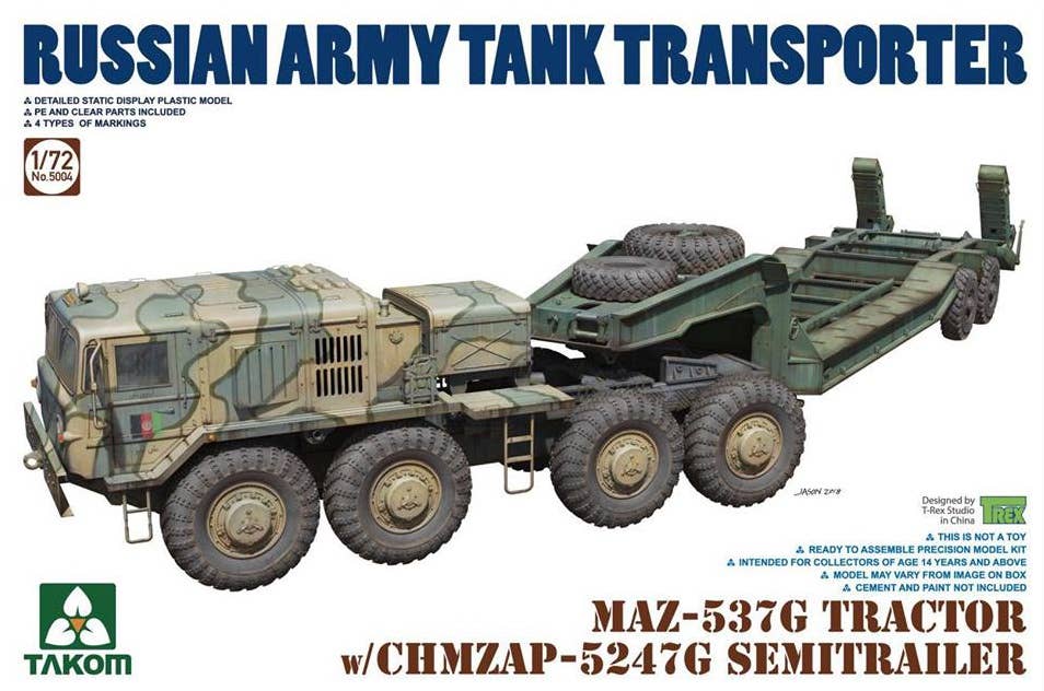 Takom 1/72 MAZ-537G TRACTOR w/ CHMZAP-5247G Semi Trailer | 4897051421429