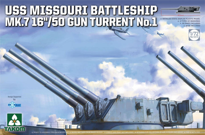Takom 1/72 USS Missouri Battleship MK.7 16''/50 Gun Turret No.1 | 4897051422136