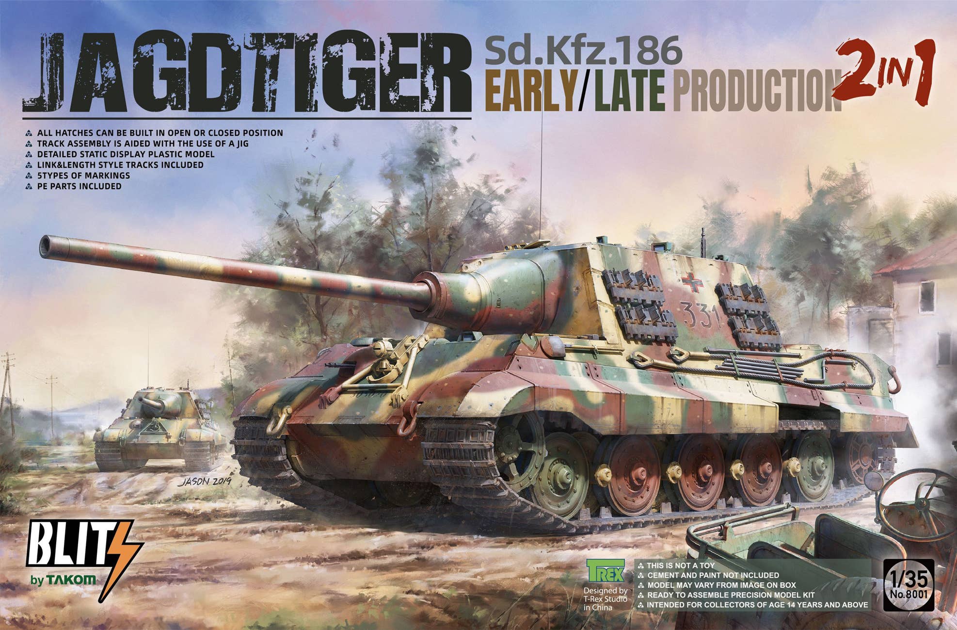 Takom 1/35 Sd.Kfz.186 Jagdtiger early/late production 2in1 Tank | 4897051421566
