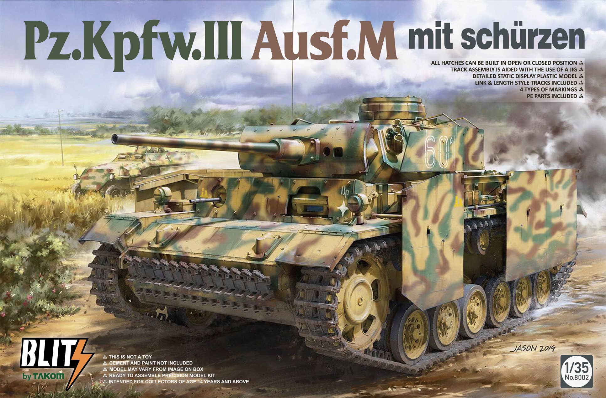 Takom 1/35 Pz.Kpfw.III Ausf.M mit schurzen Tank | 4897051421634