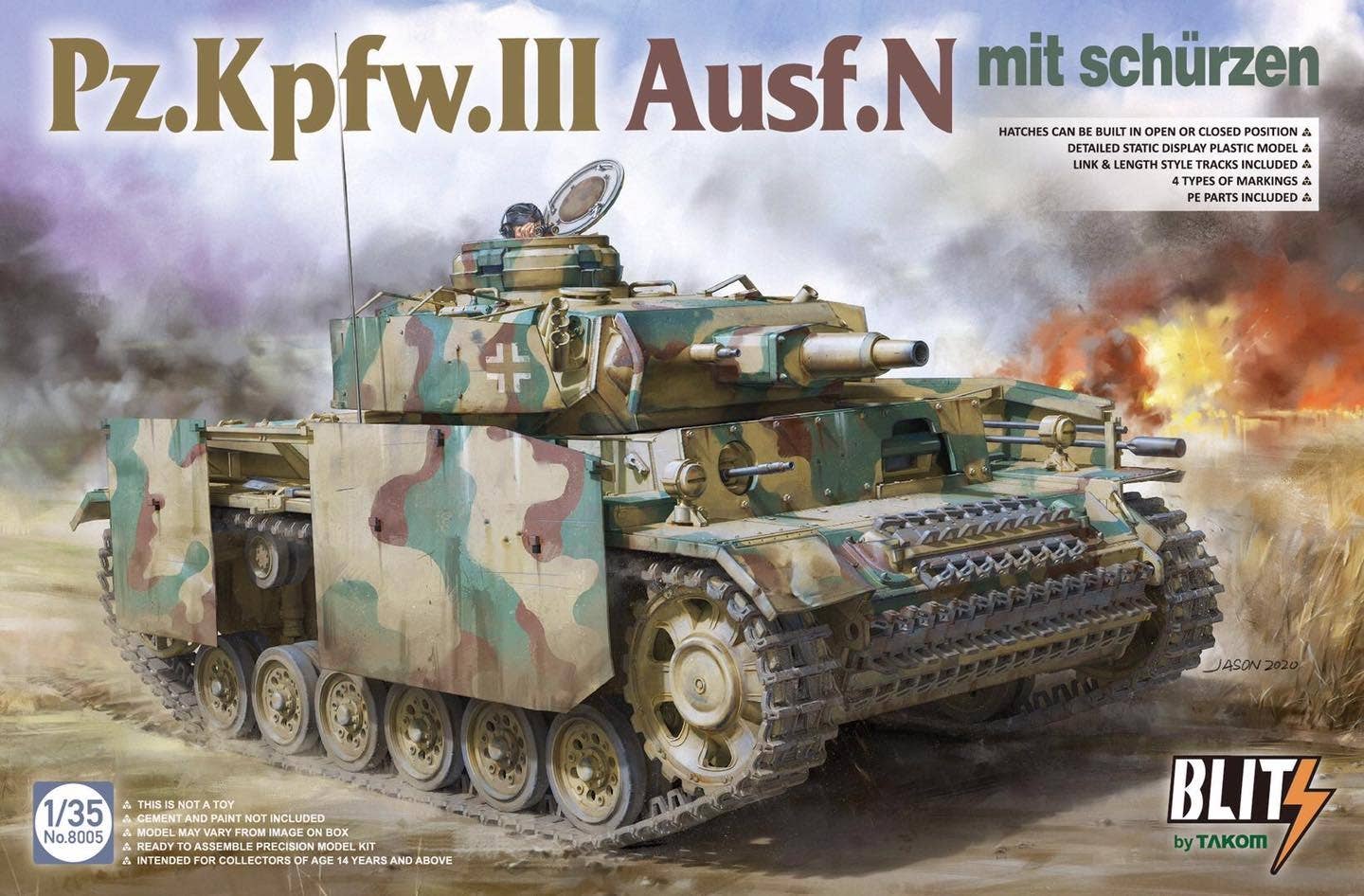 Takom 1/35 Pz.Kpfw.III Ausf.N mit Schurzen Tank | 4897051421740