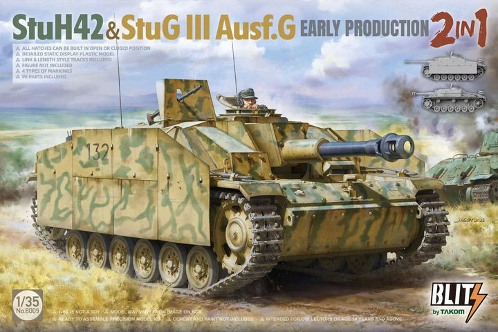 Takom 1/35 StuH42&StuG III Ausf.G Early Prodution 2 in 1 | 4897051422235